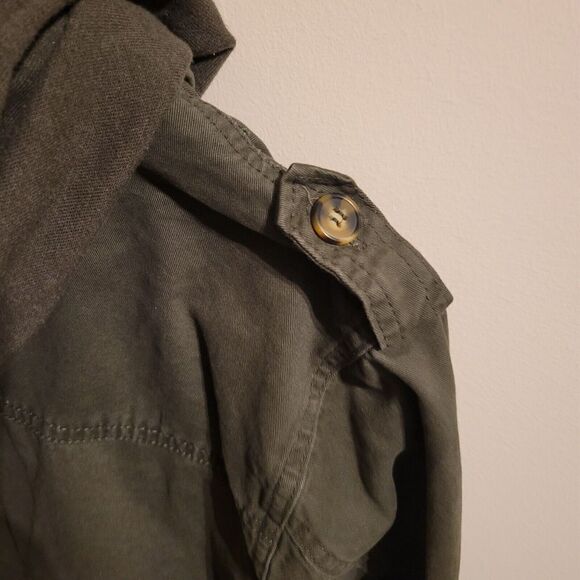 Ashley‎ 26 International Jacket Womens L Green Utility Hooded Cropped Trendy - Picture 12 of 16